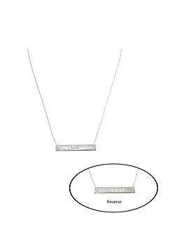 the-love-silver-collection-personalised-sterling-silver-polished-bar-reversible-necklace