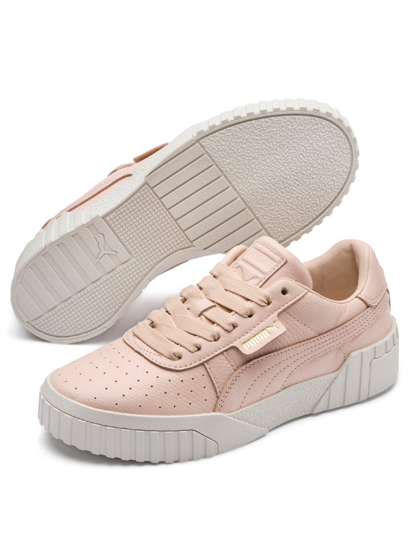 puma cali pink and white trainers