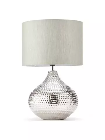 Silver Lighting Home Garden, Reign Herringbone Glass Table Lamp