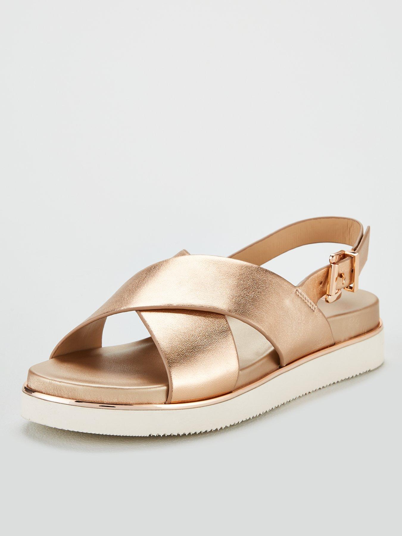 rose gold flatform sandals