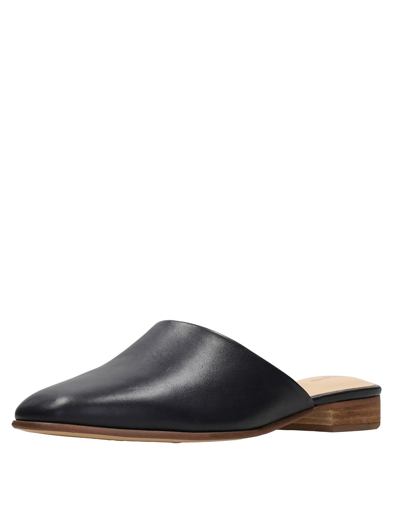 clarks leather mules