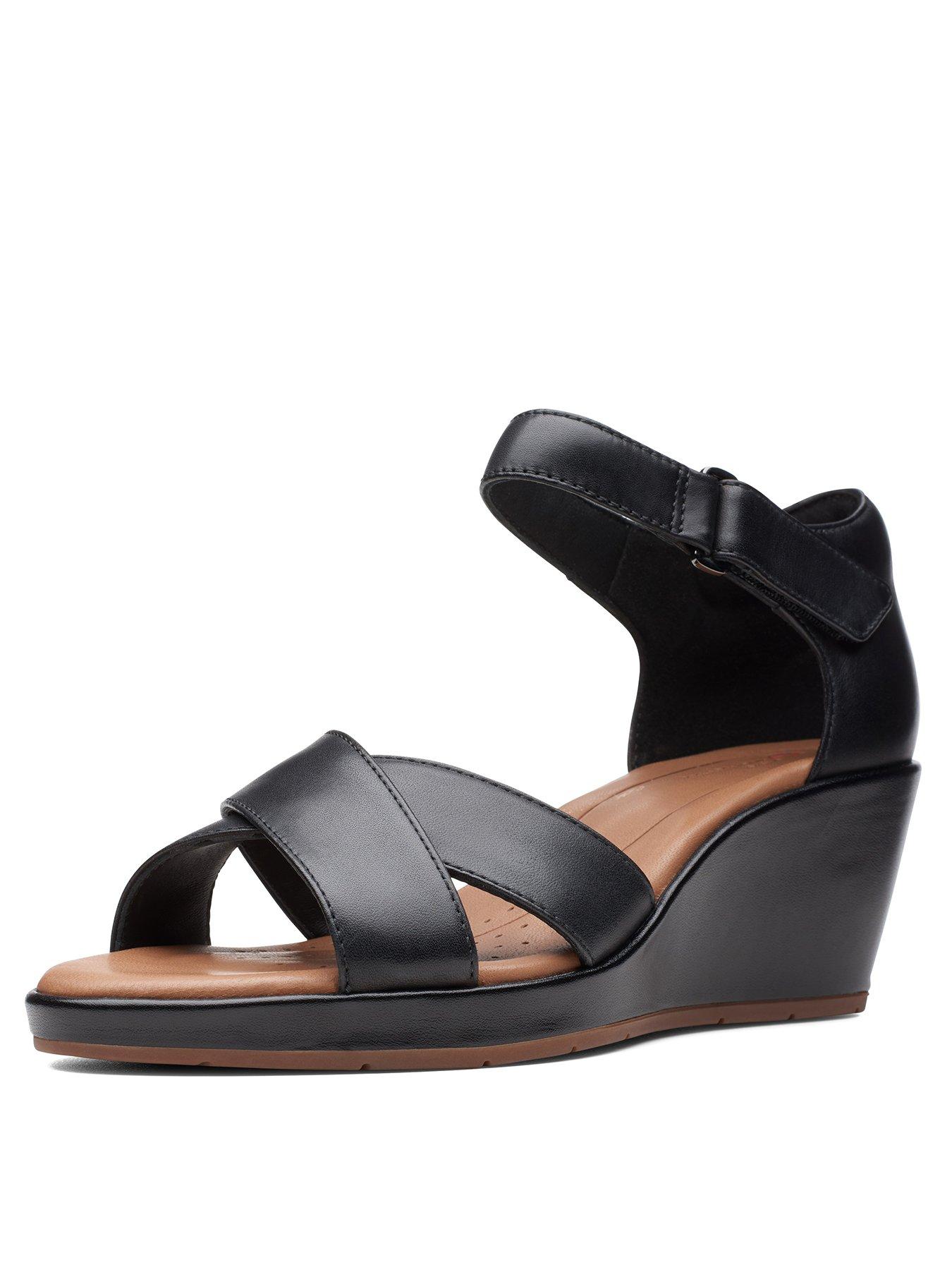 clarks wide fit wedges
