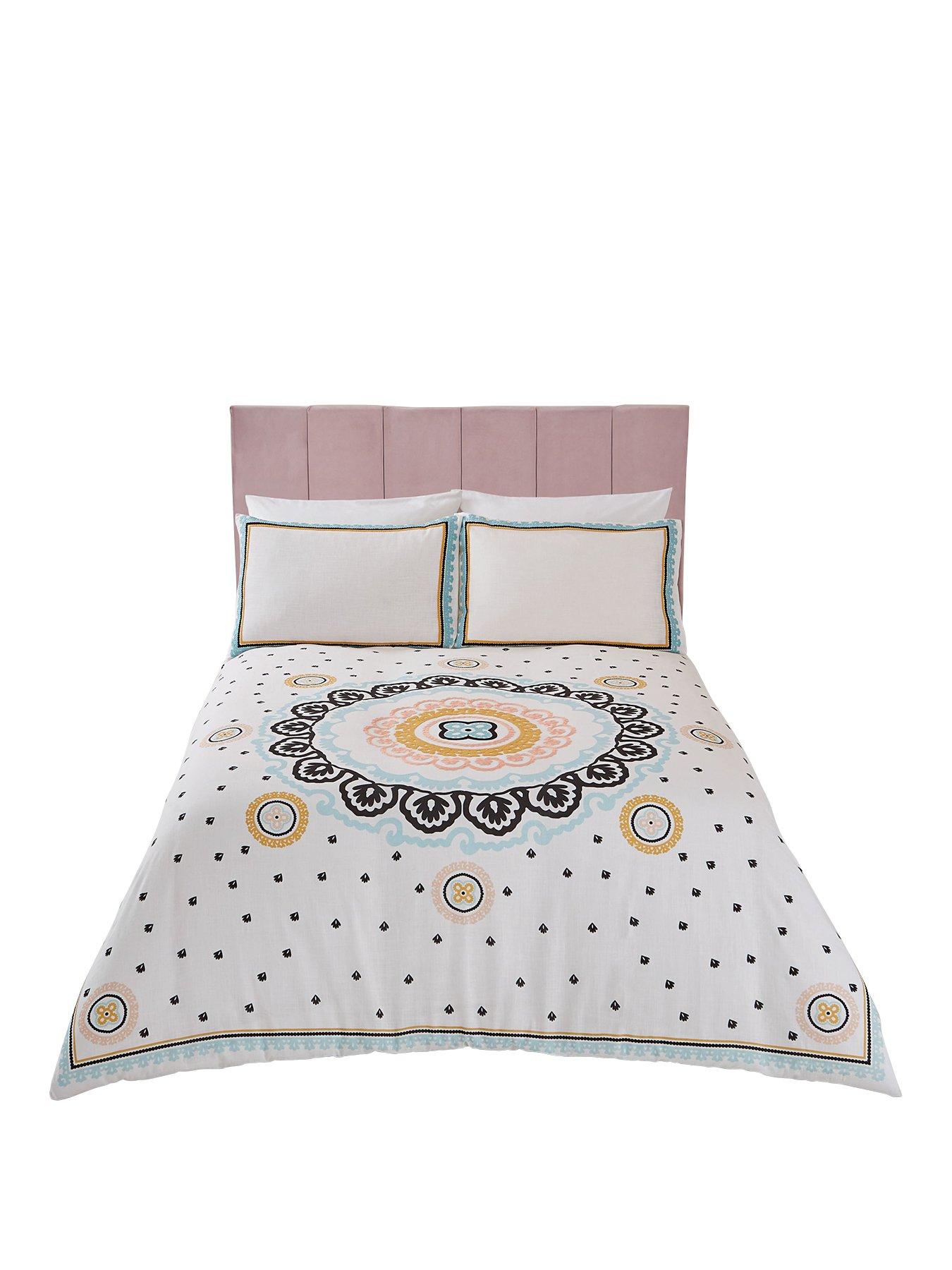 River Island Medallion Embroidery And Print Duvet Cover Set