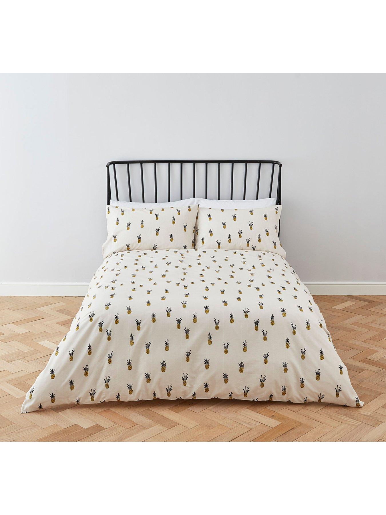 River Island Pineapple Print 100 Cotton Duvet Cover Set