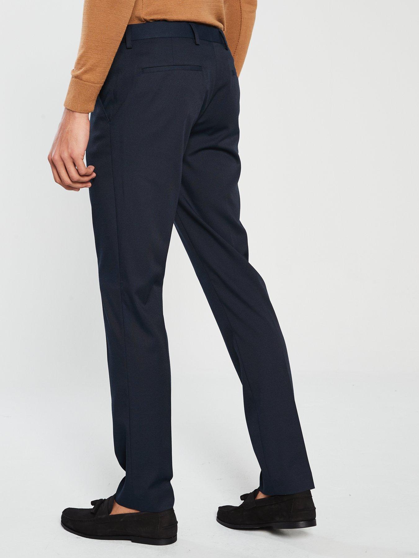 Edward Texture Slim Navy Trousers - fabric texture pants roblox
