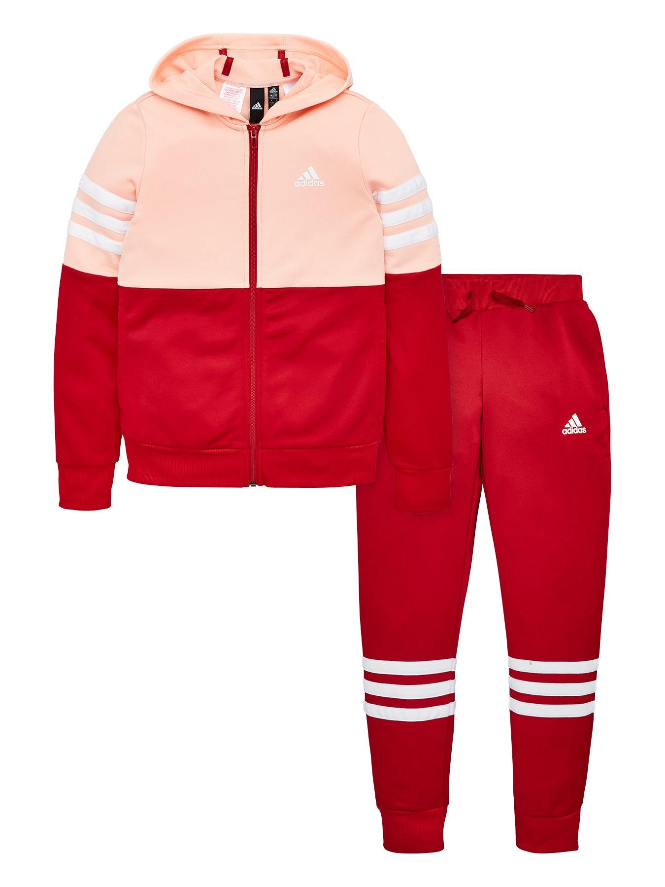 youth adidas tracksuit pink