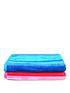 downland-pair-of-striped-super-soft-beach-towels-ndash-pink-and-bluefront