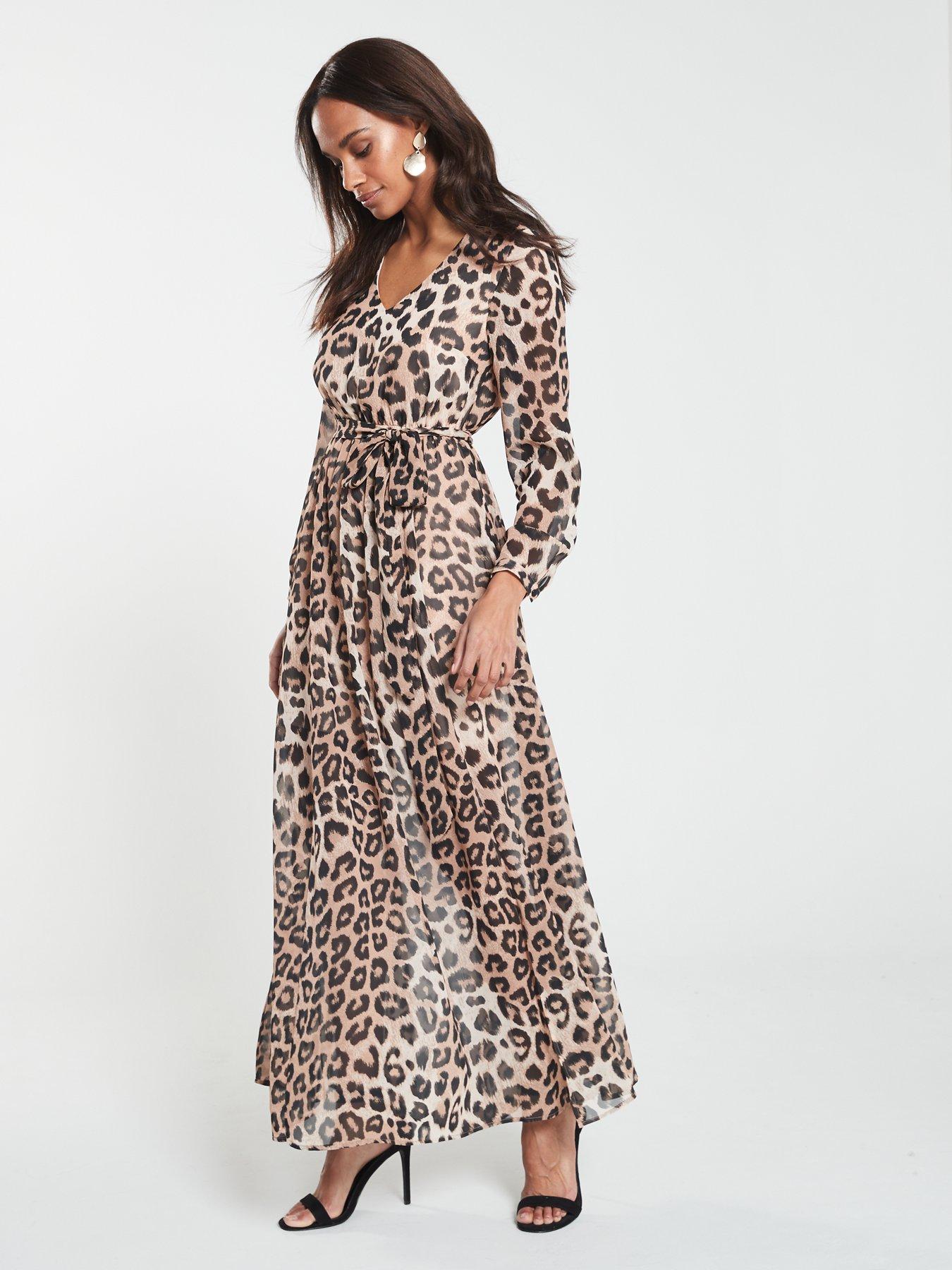 v by very leopard print dress