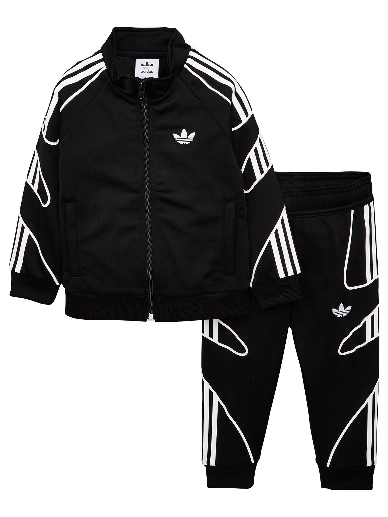 adidas originals tracksuit black and white
