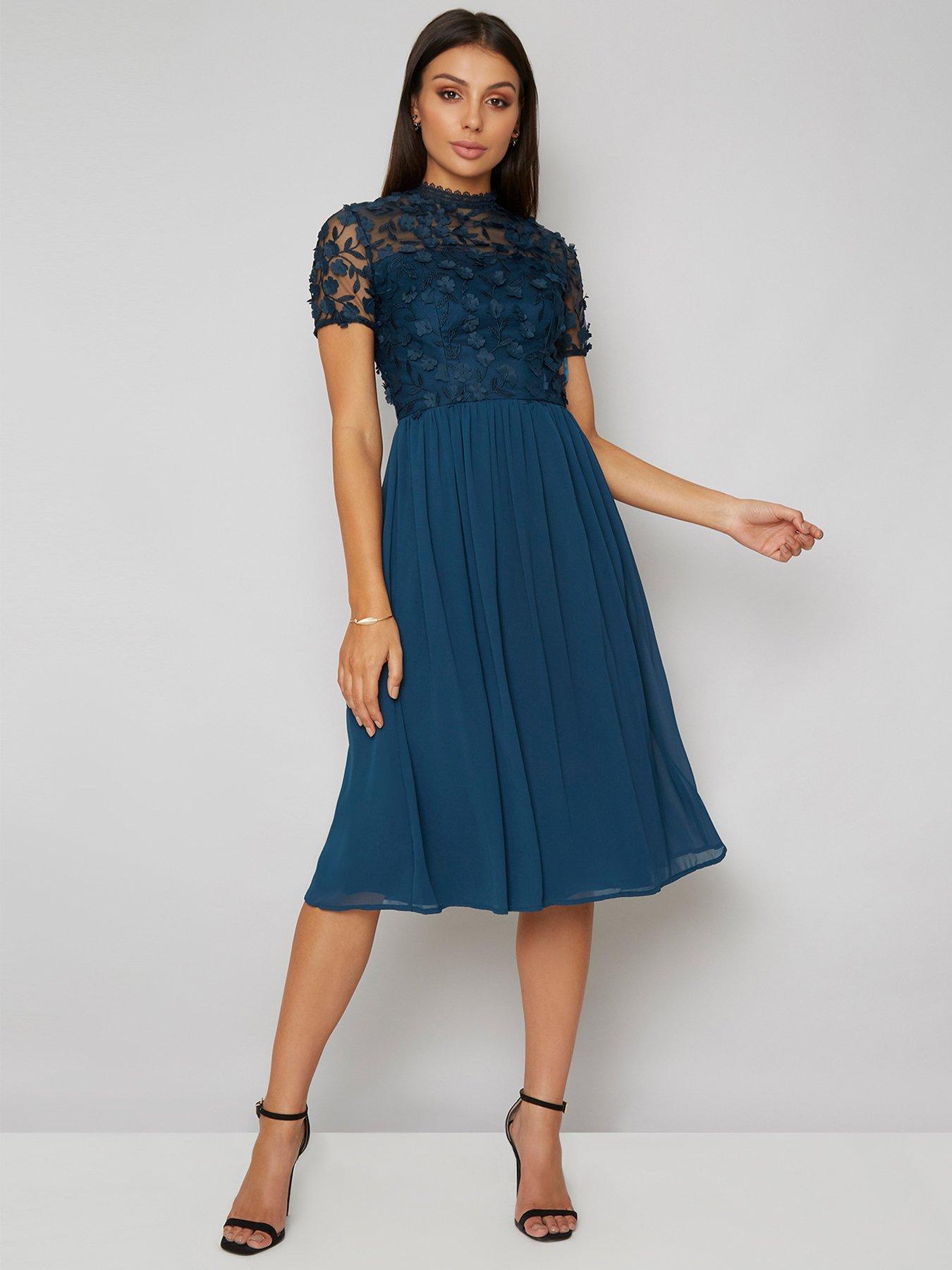 chi chi london blue lace dress