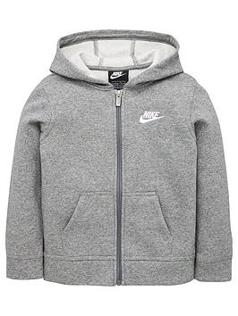nike-younger-child-club-full-zip-hoodie-dark-grey