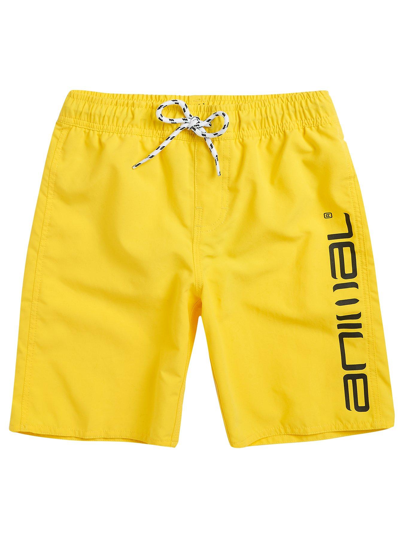 bright yellow swim shorts