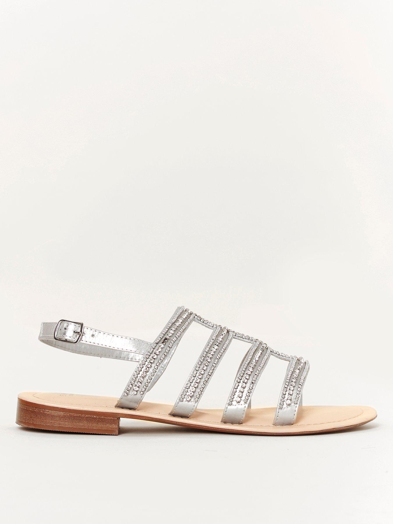 jewelled wide fit sandals