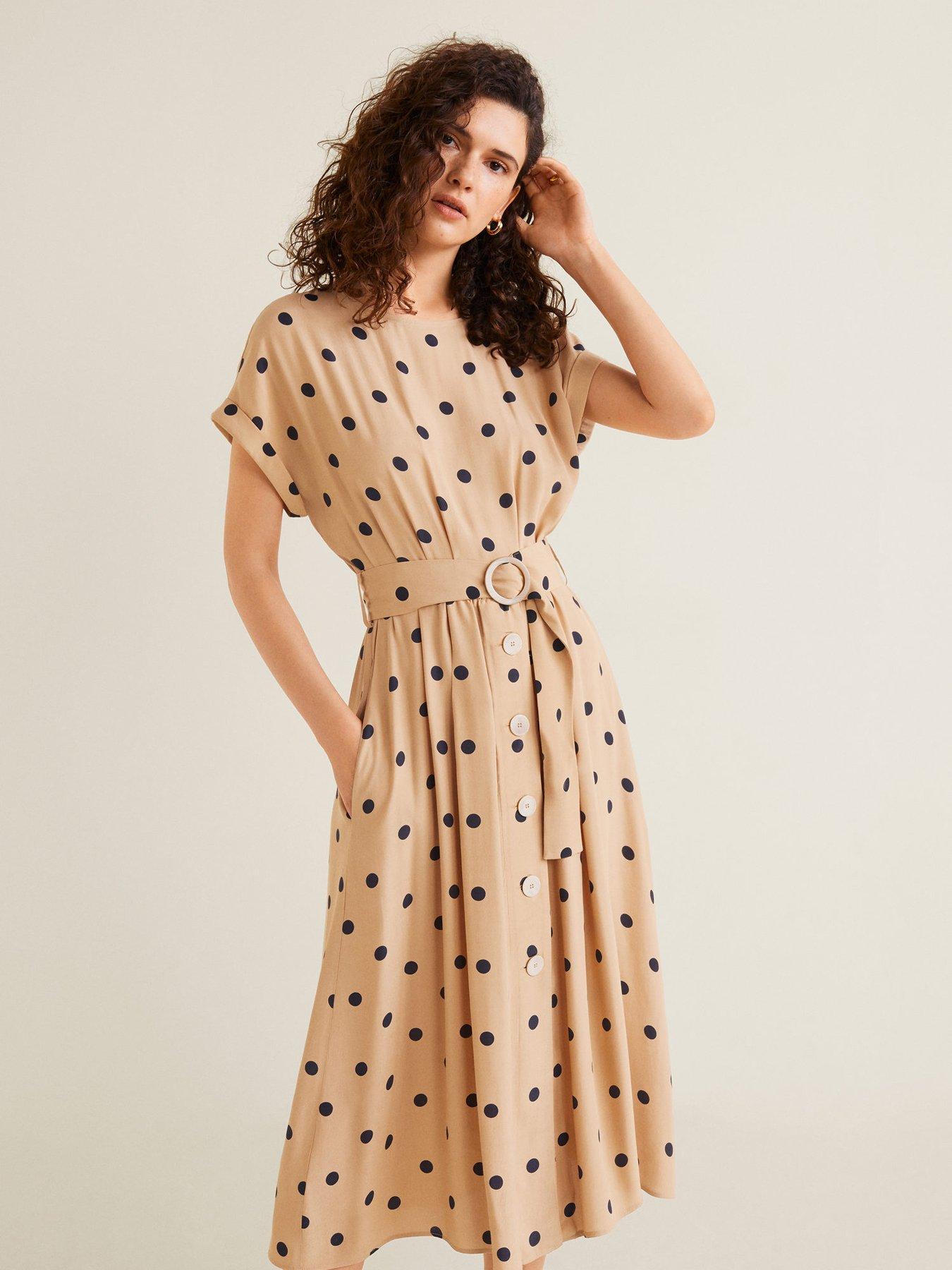 mango polka dot midi dress