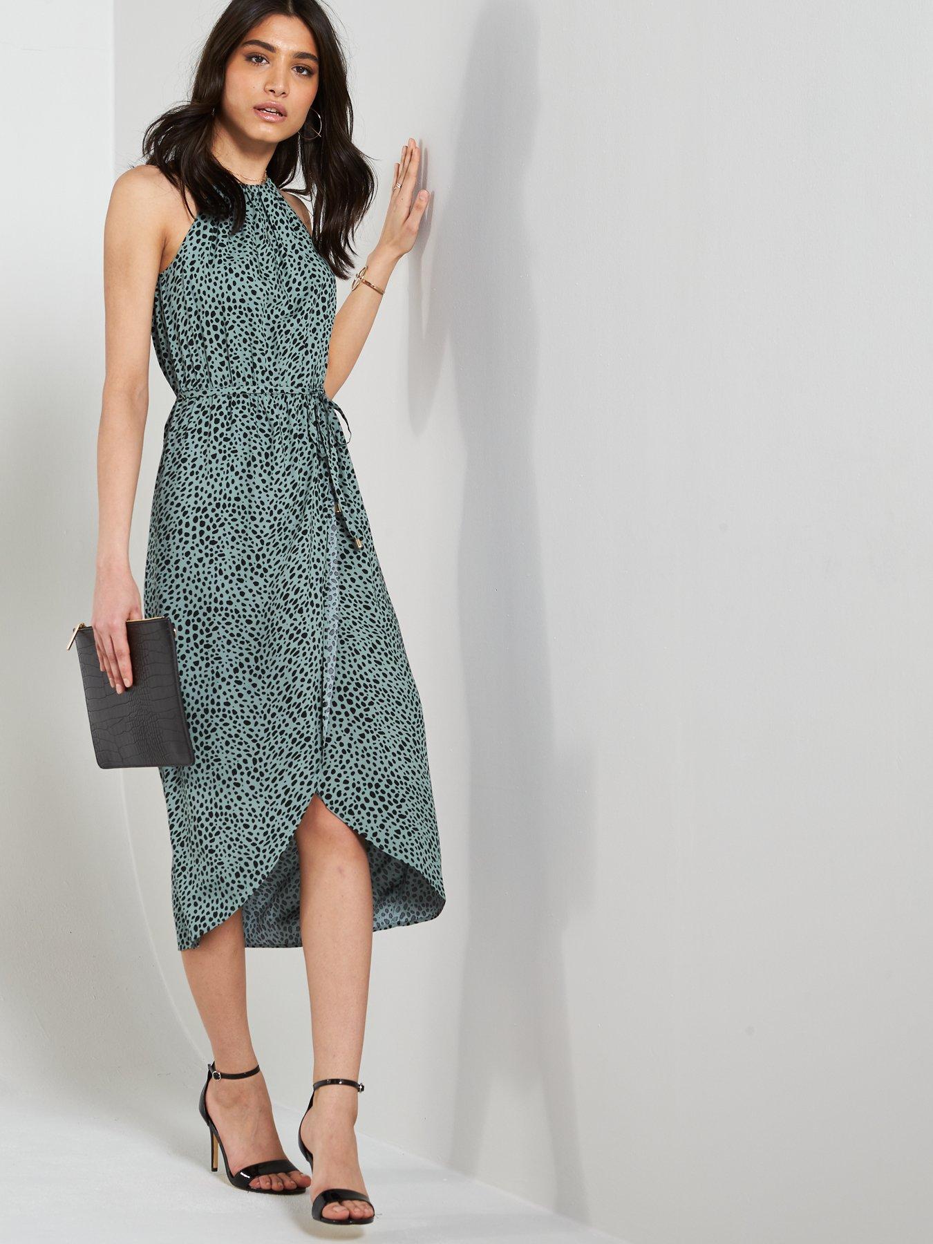 oasis leopard wrap dress