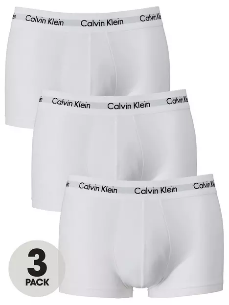 prod1088434419: 3 Pack of Low Rise Trunks - White