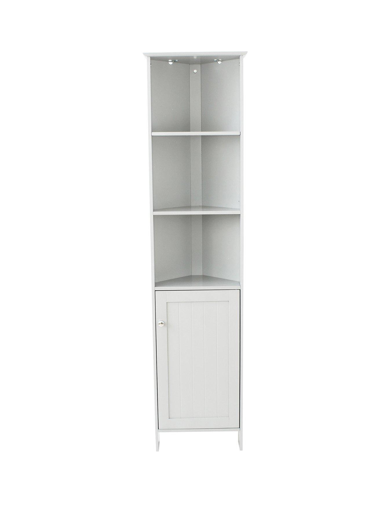 Lloyd Pascal Portland Tall Corner Bathroom Cabinet White