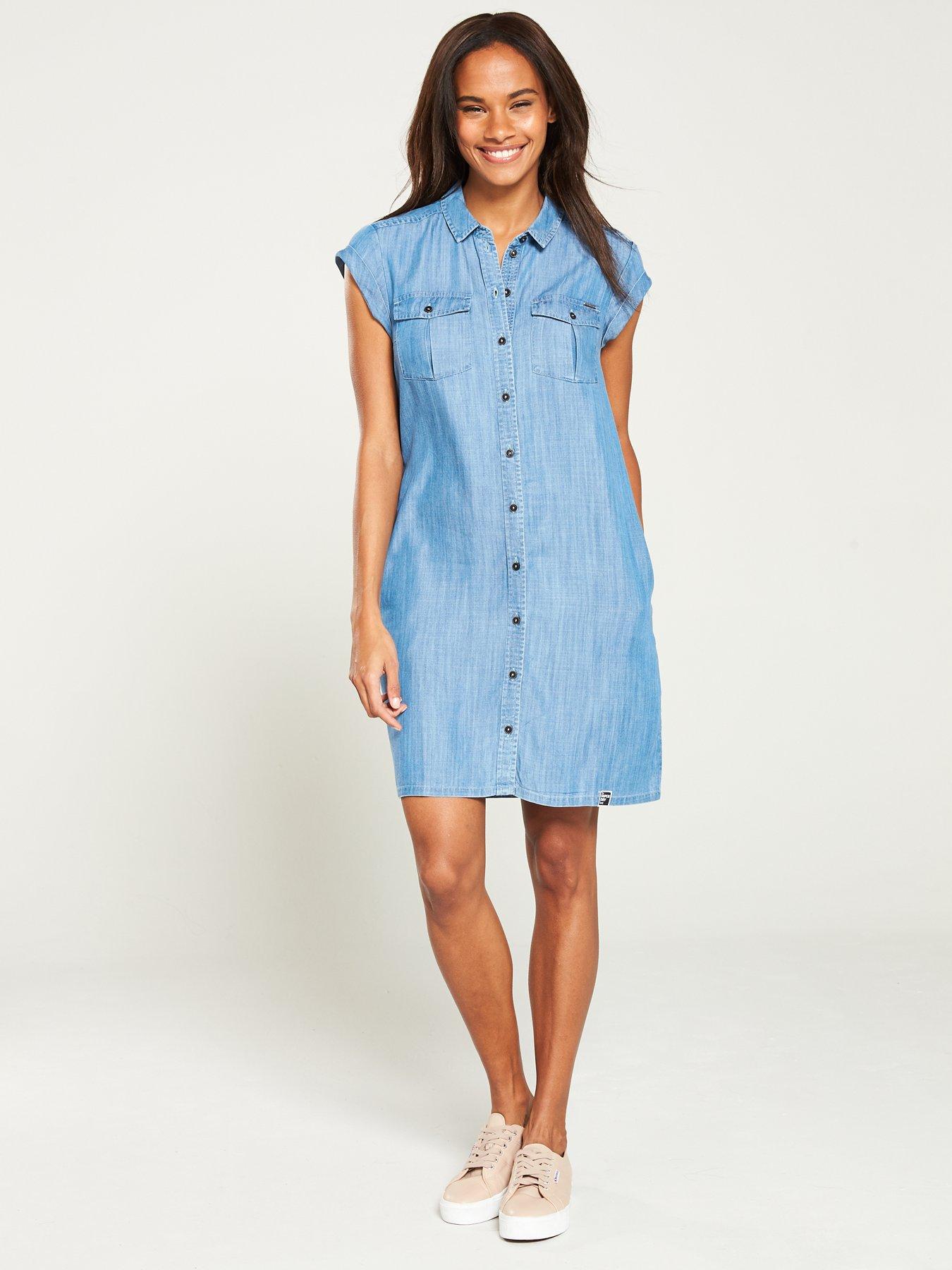 superdry denim shirt dress