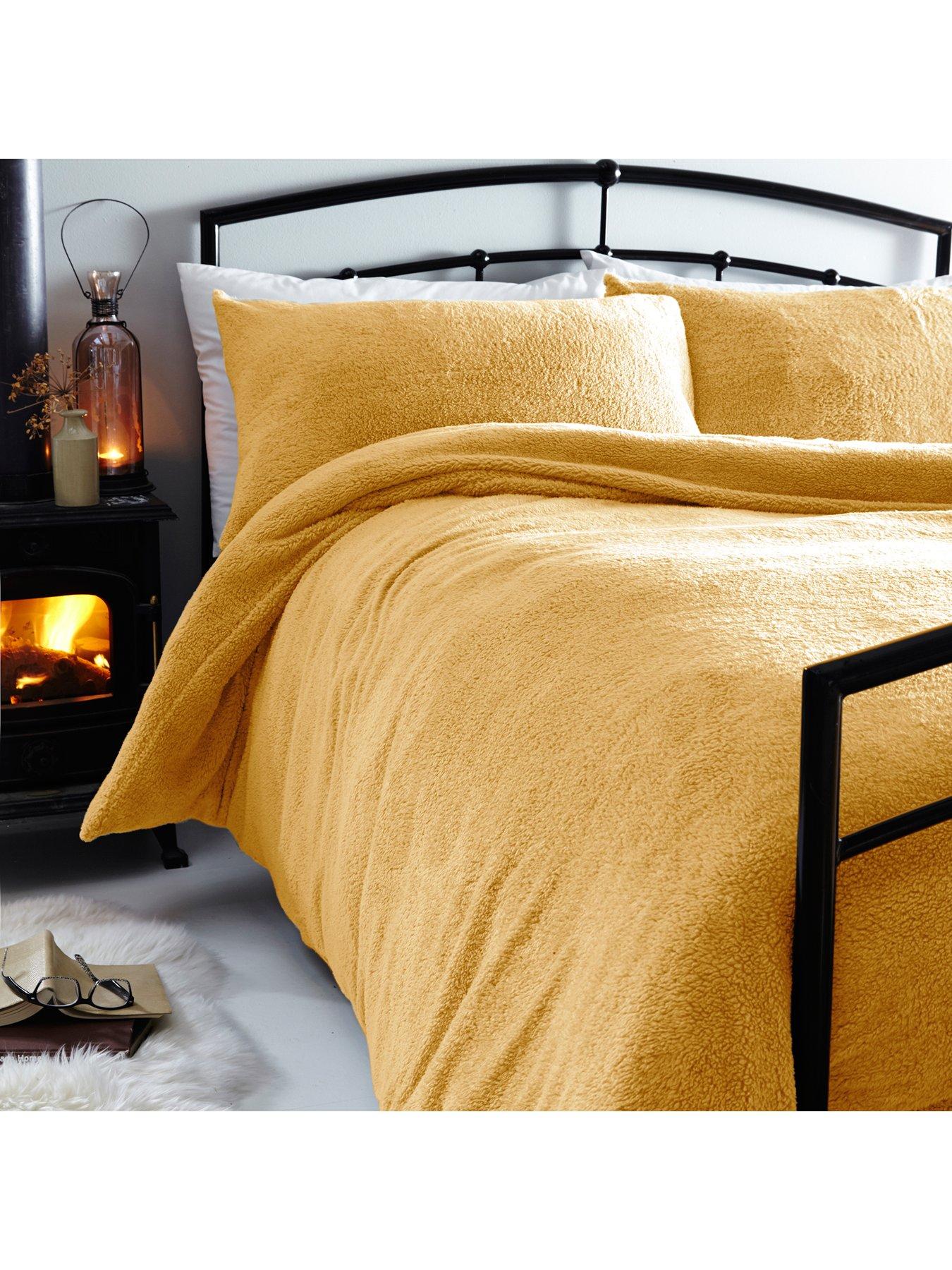 Silentnight Teddy Fleece Duvet Cover Set Ochre