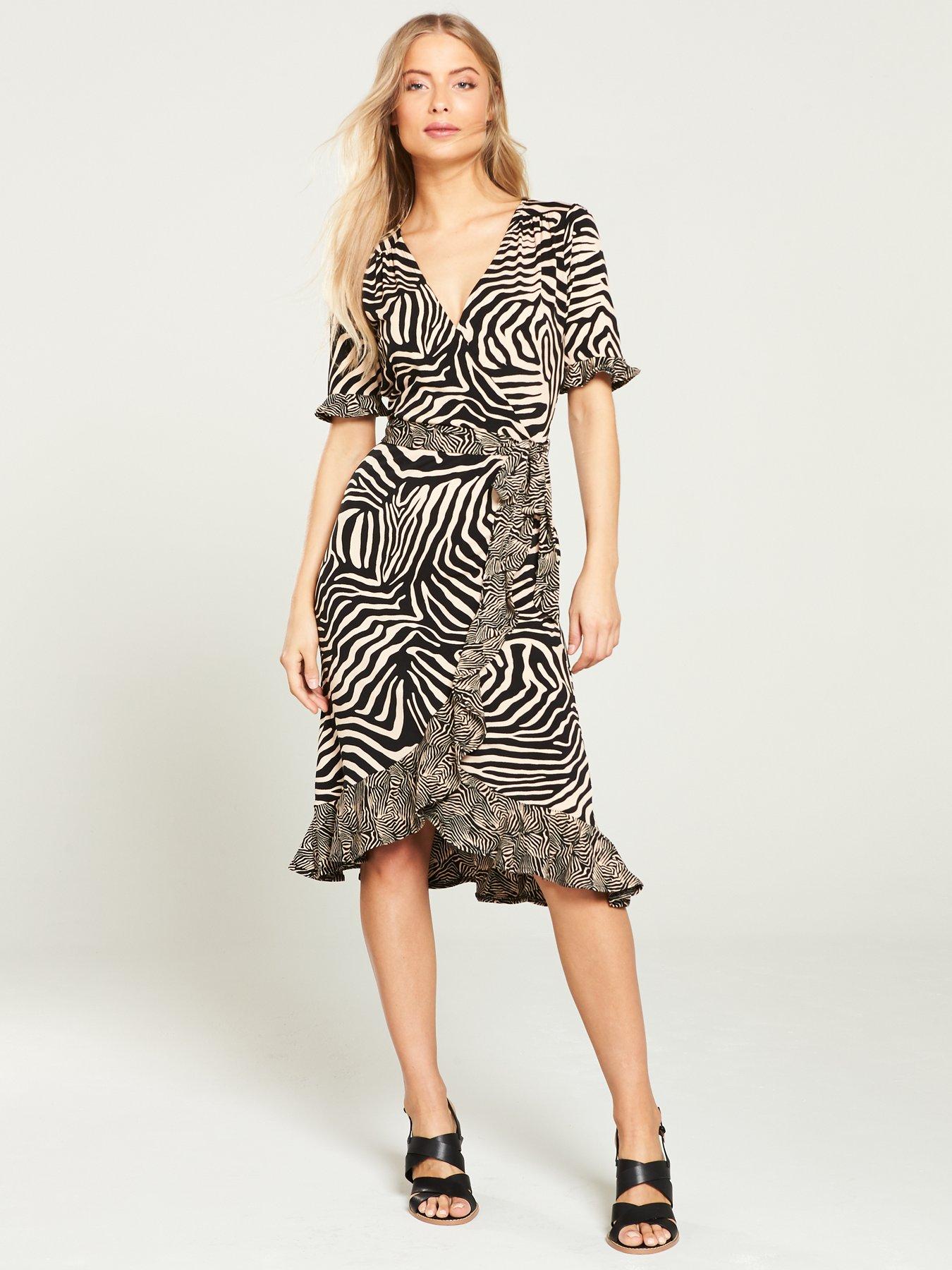 oasis tiger wrap dress