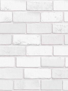 arthouse-diamond-brick-white-wallpaper