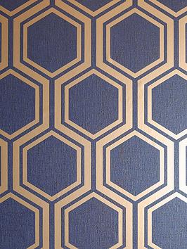 arthouse-luxe-hexagon-navy-amp-gold-wallpaper