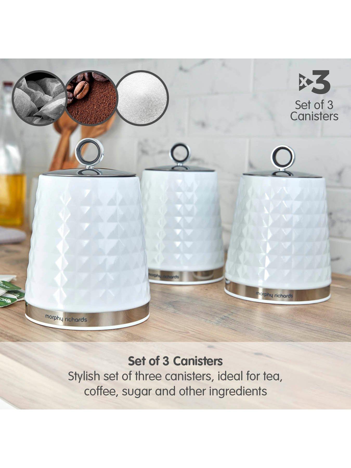 morphy richards dimensions tea coffee sugar canisters