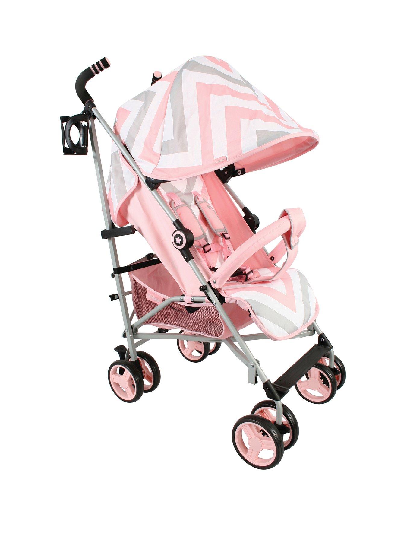 my babiie pink stripe stroller