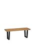 julian-bowen-brooklyn-180-cm-metal-and-solid-oak-dining-table-2-chairs-benchback