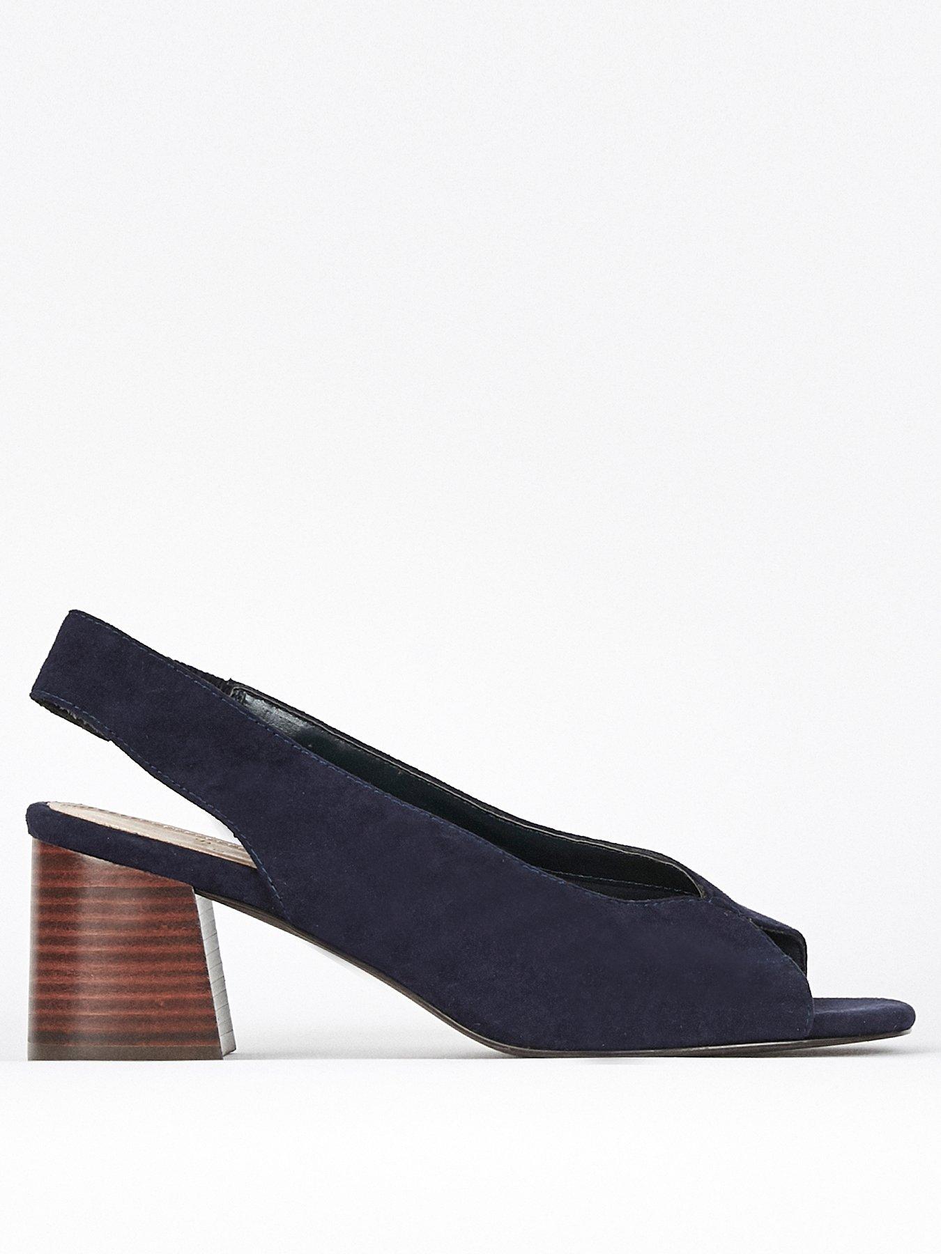 wide fit navy slingback shoes