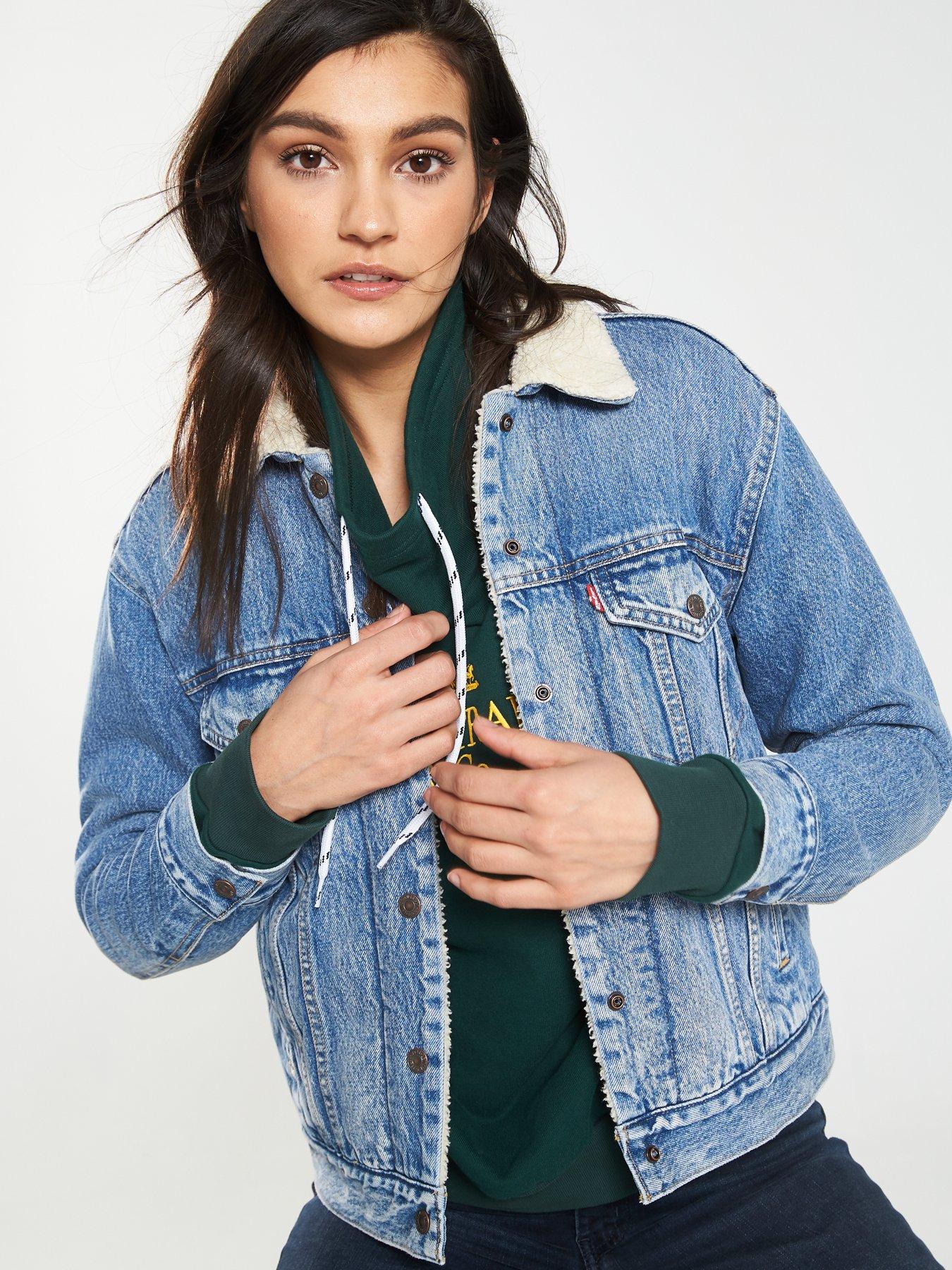 levi's ex boyfriend trucker jacket sherpa