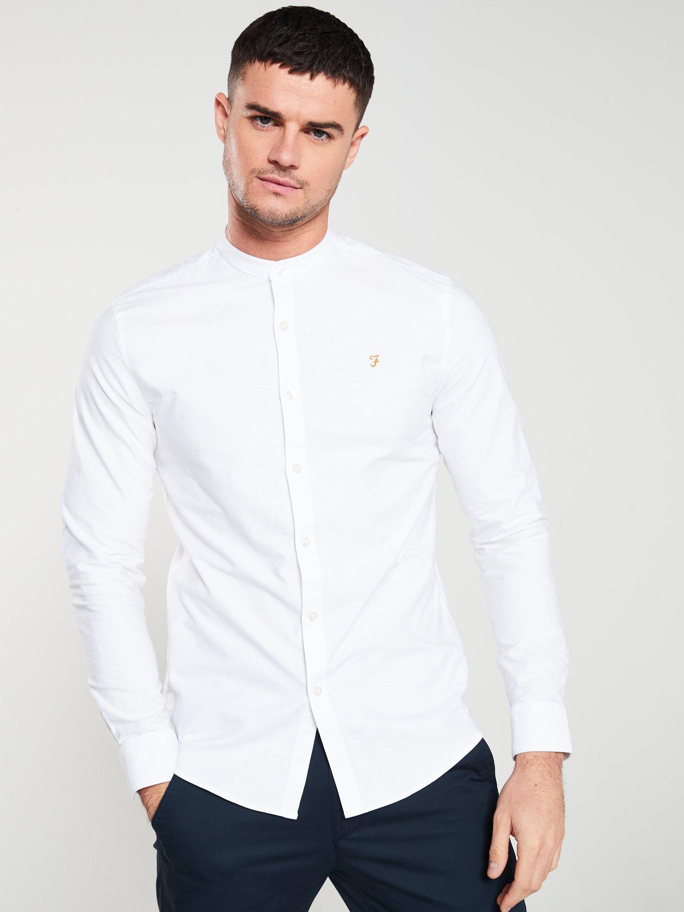 farah collarless shirt