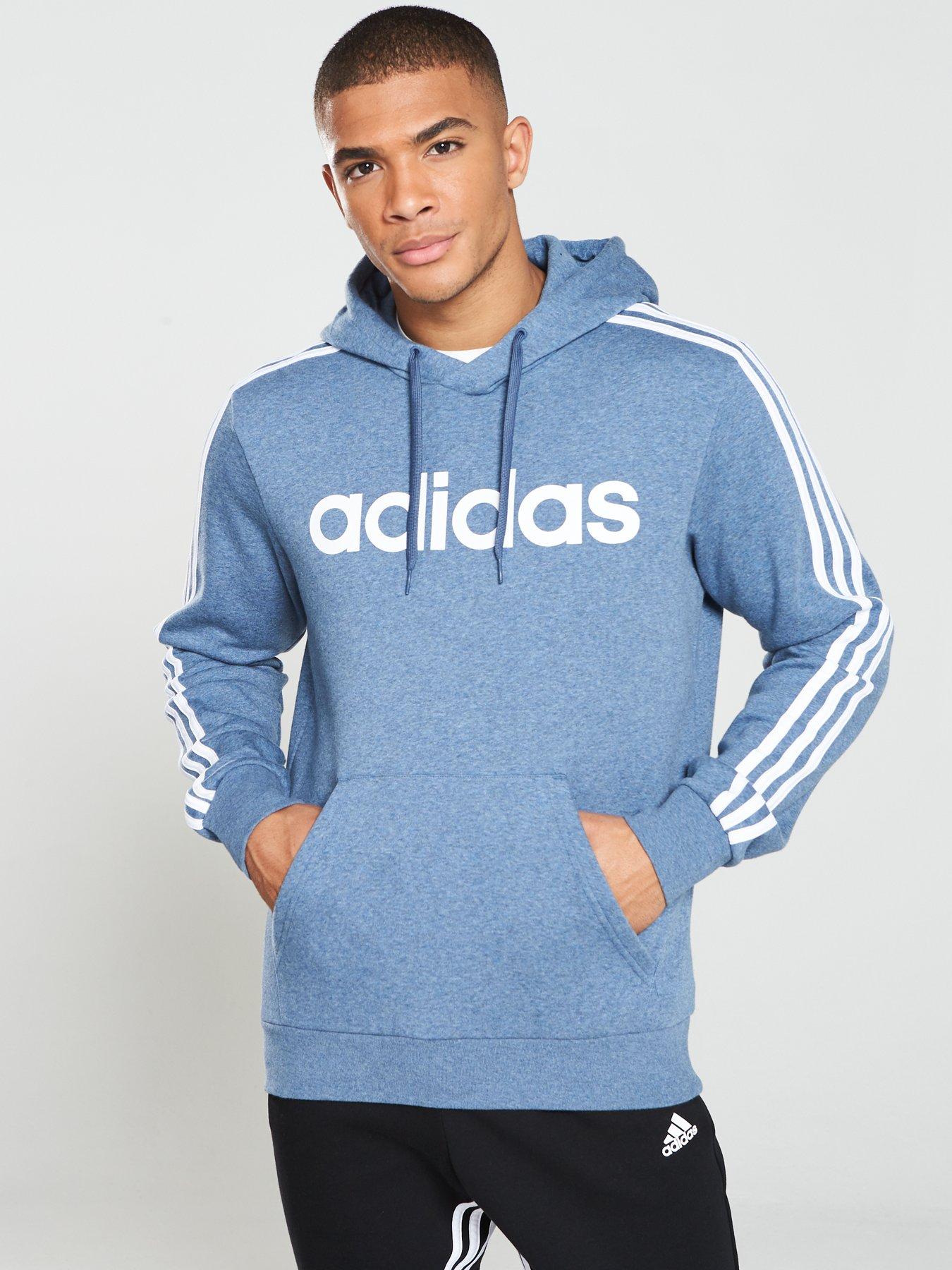 adidas hoodie blue stripes