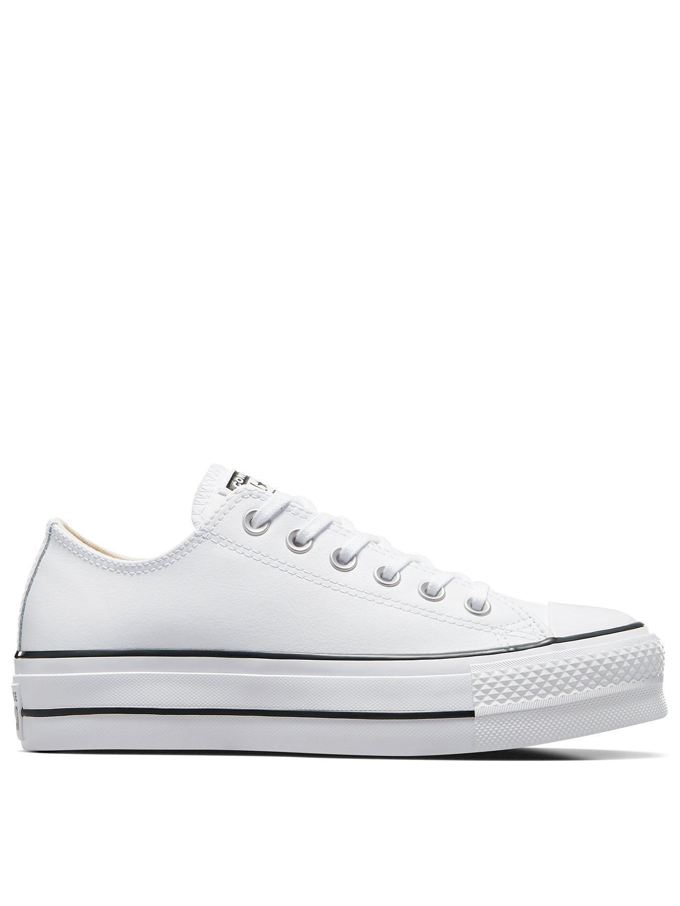 converse chuck taylor ox platform white trainers