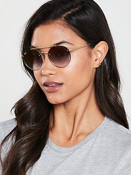 ray-ban-blaze-round-double-bridge-sunglasses-demi-gloss-gold
