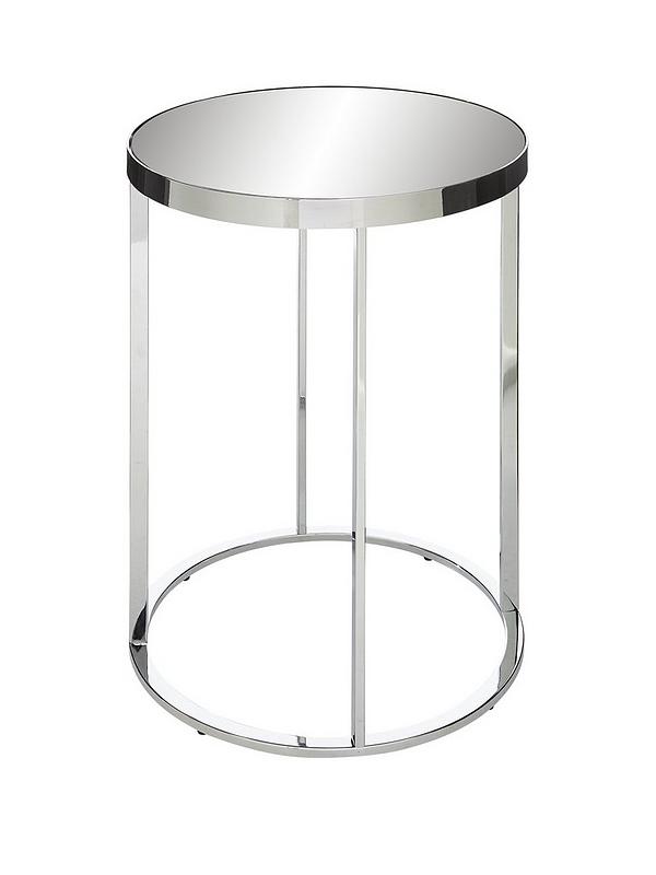 Gabriella Mirrored Lamp Table Chrome, Mirrored Side Table Ireland