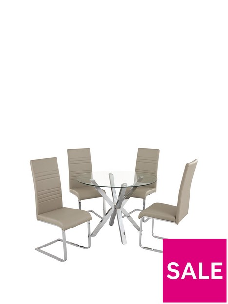 chopstick-100-cm-round-glass-dining-table-4-chairs