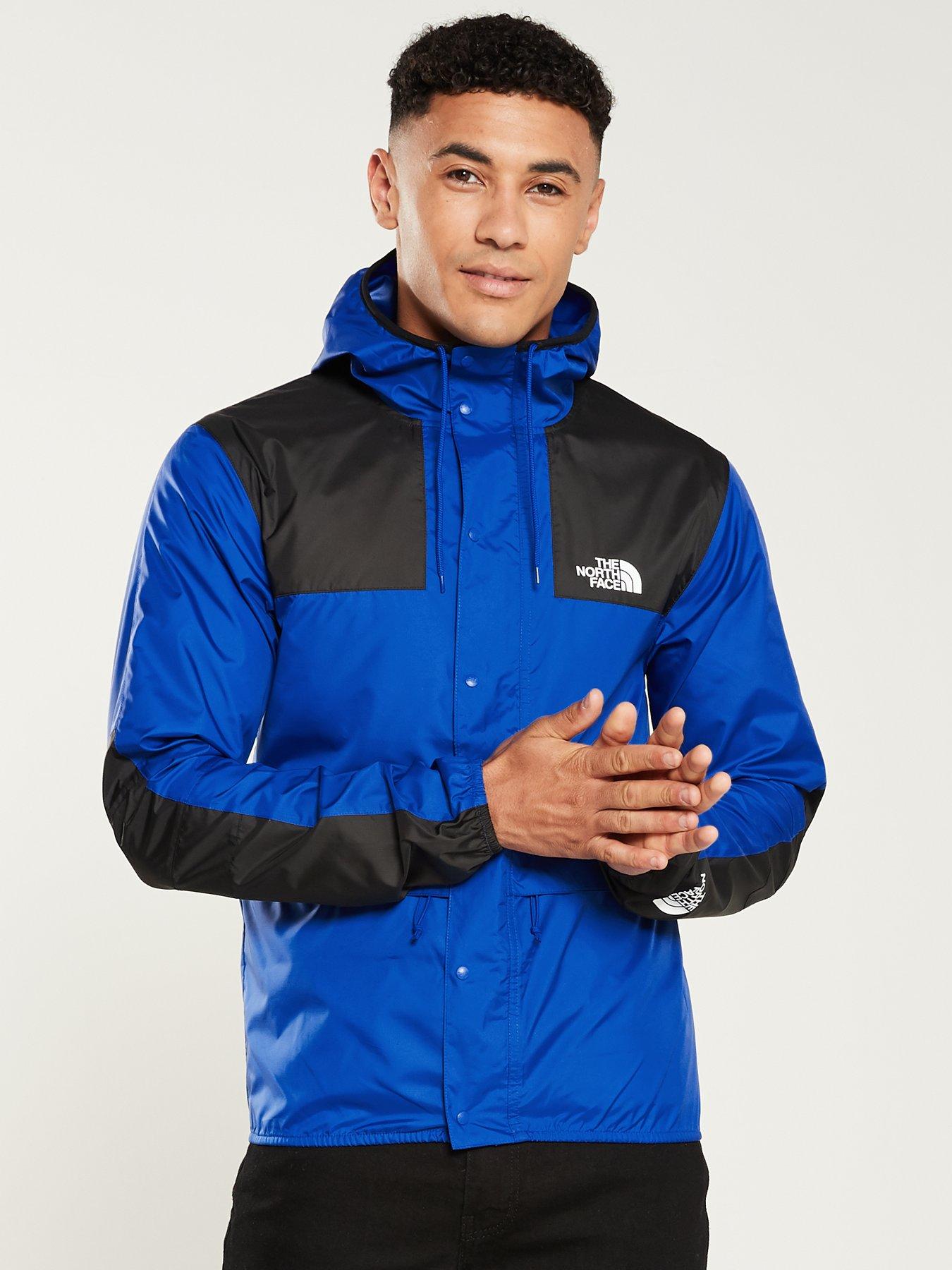 north face jacket blue and grey