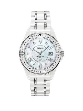 bulova-mother-of-pearl-and-diamond-set-date-dial-white-ceramic-and-silver-detail-bracelet-ladies-watch
