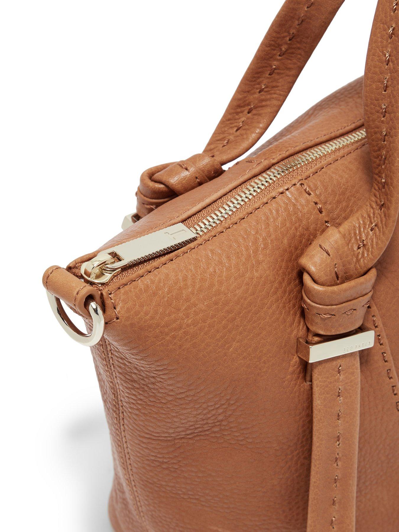 olmia knotted handle small leather tote bag