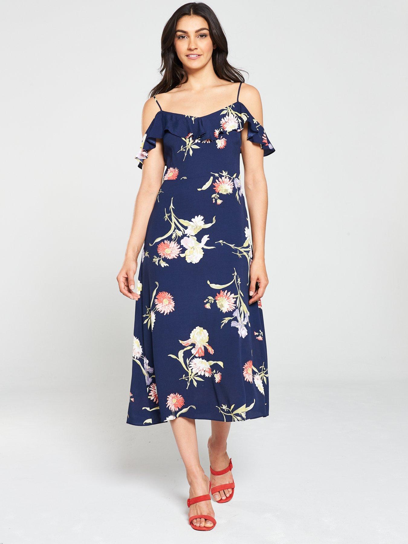 warehouse katy floral midi dress