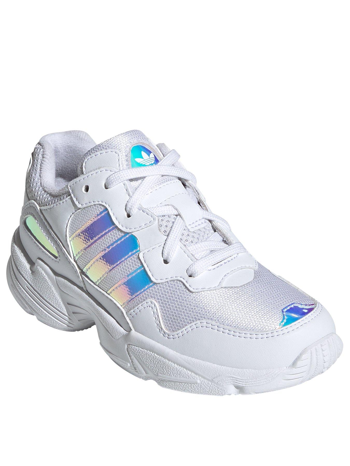 girls white adidas trainers