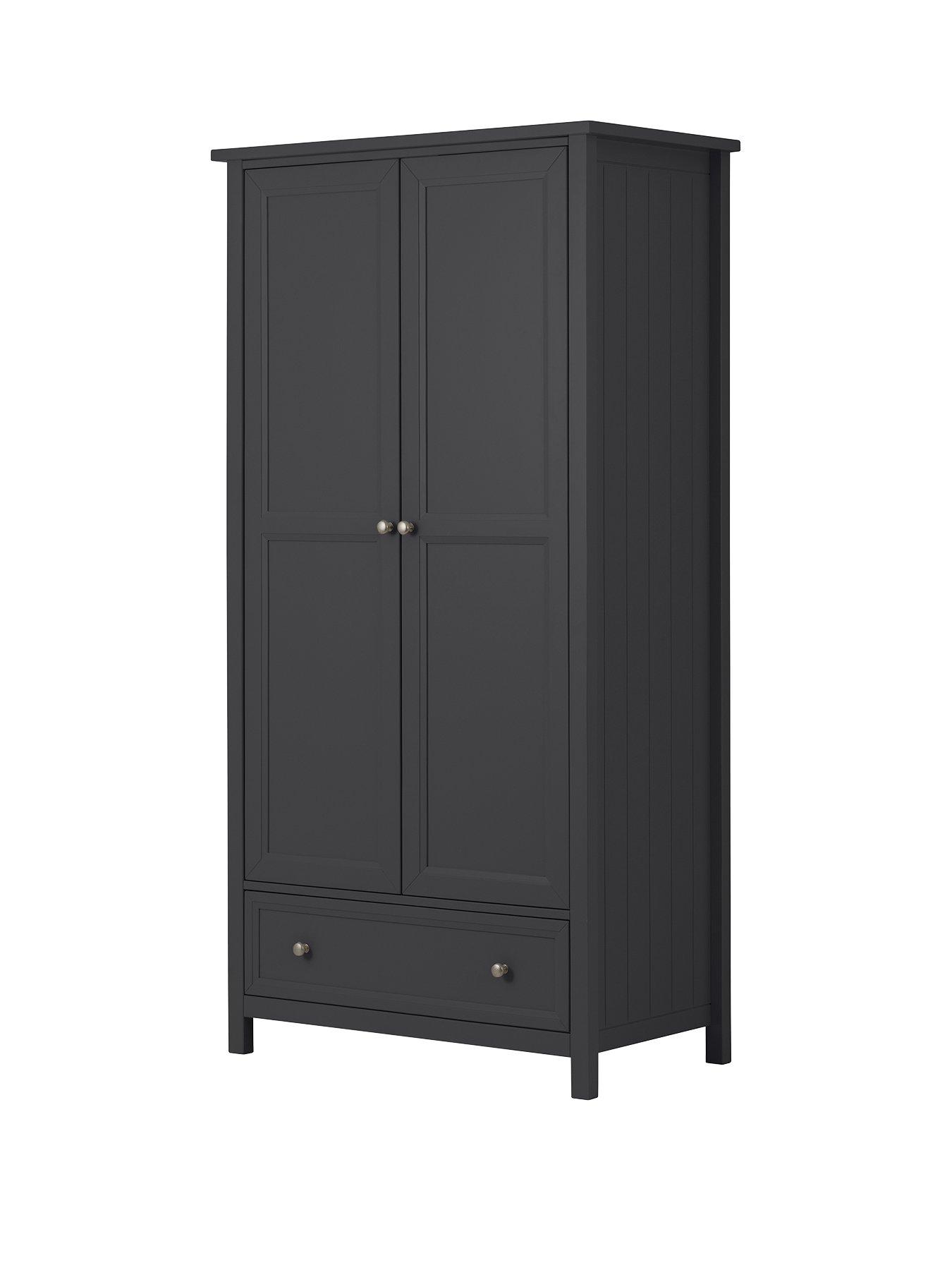 Details about   HAND MADE CROWN 2 DRAWER WARDROBE IN GREY ASSEMBLED MANY COLOURS AVAILABLE 