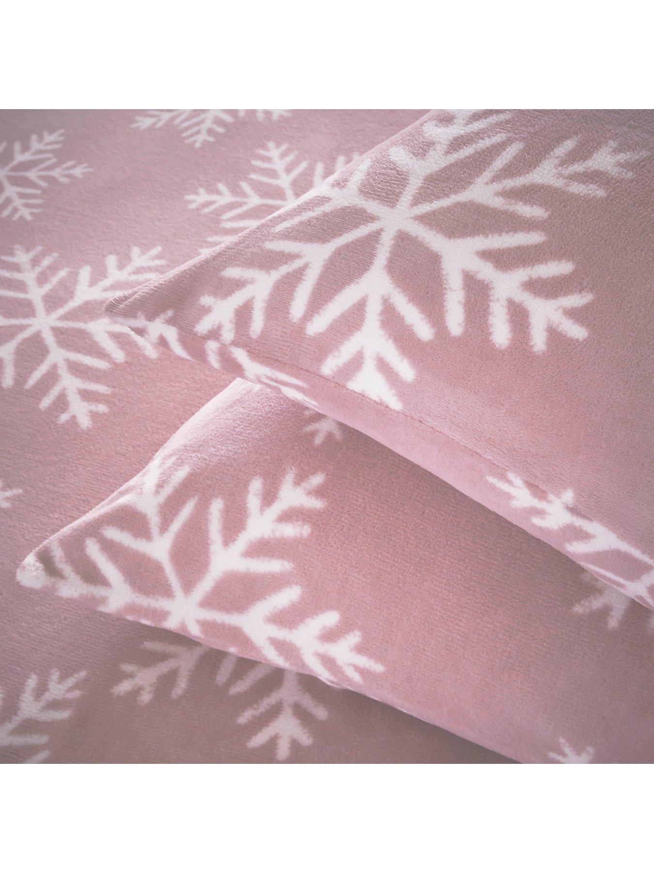 Silentnight Christmas Snowflake Fleece Duvet Cover Set