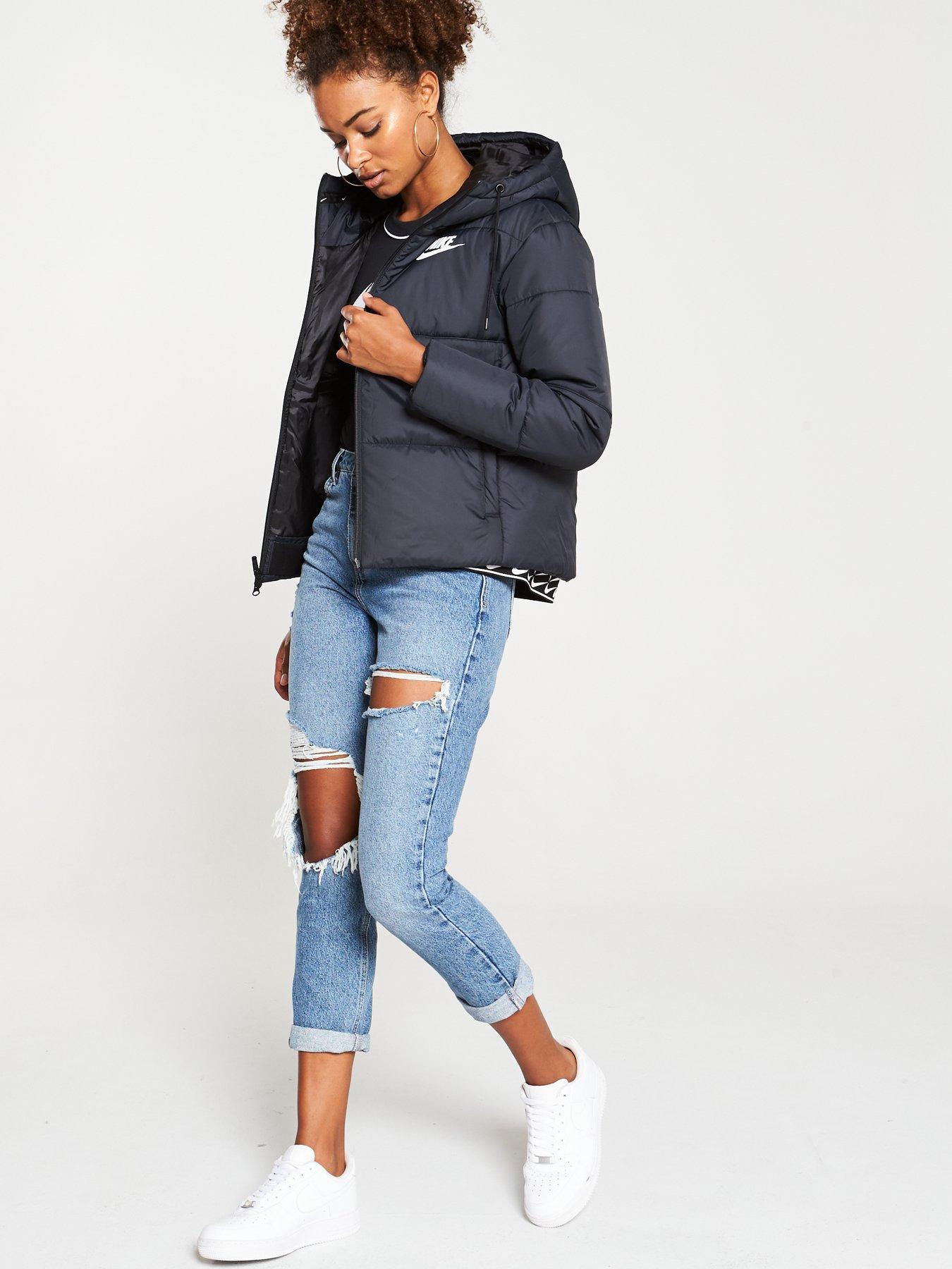 nike black padded jacket