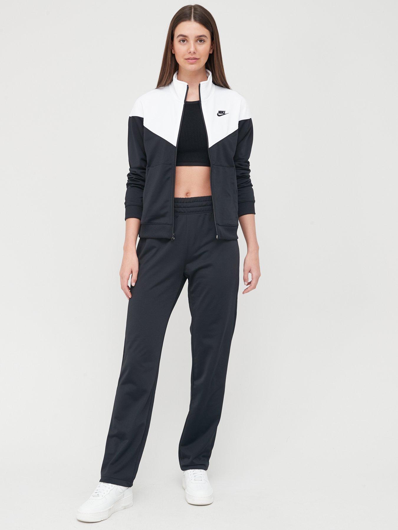 black and white nike tracksuit womens