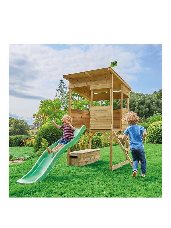 Tp Tree Tops Wooden Playhouse With, Small Wooden Playhouse With Slide