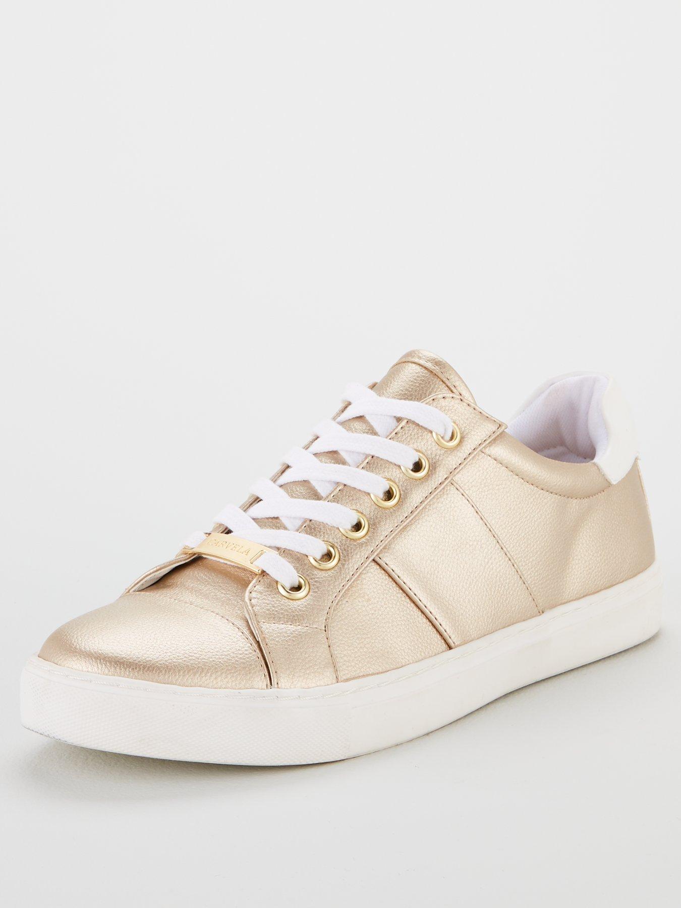 carvela trainers gold
