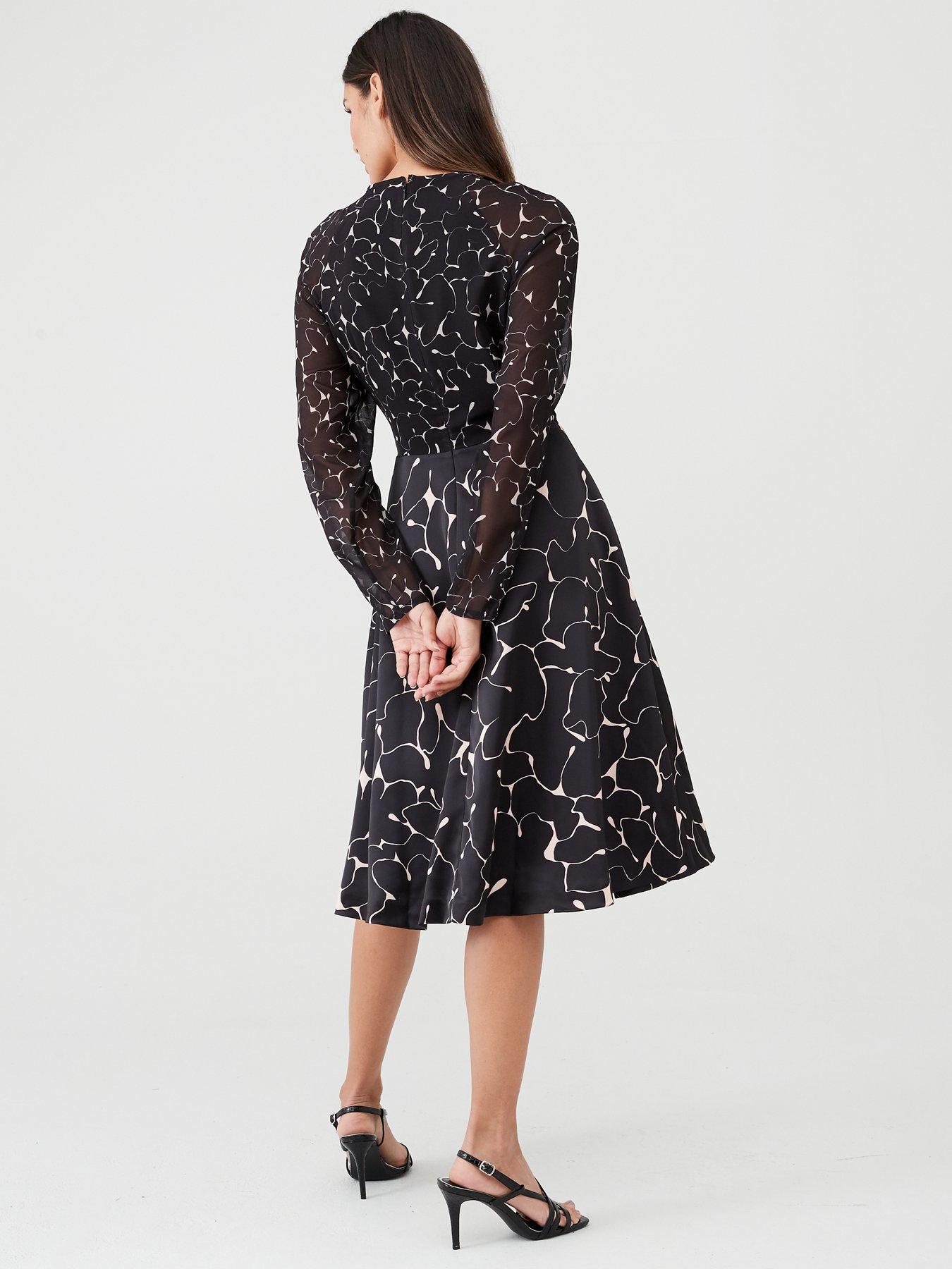 v by very mixed print midi dress