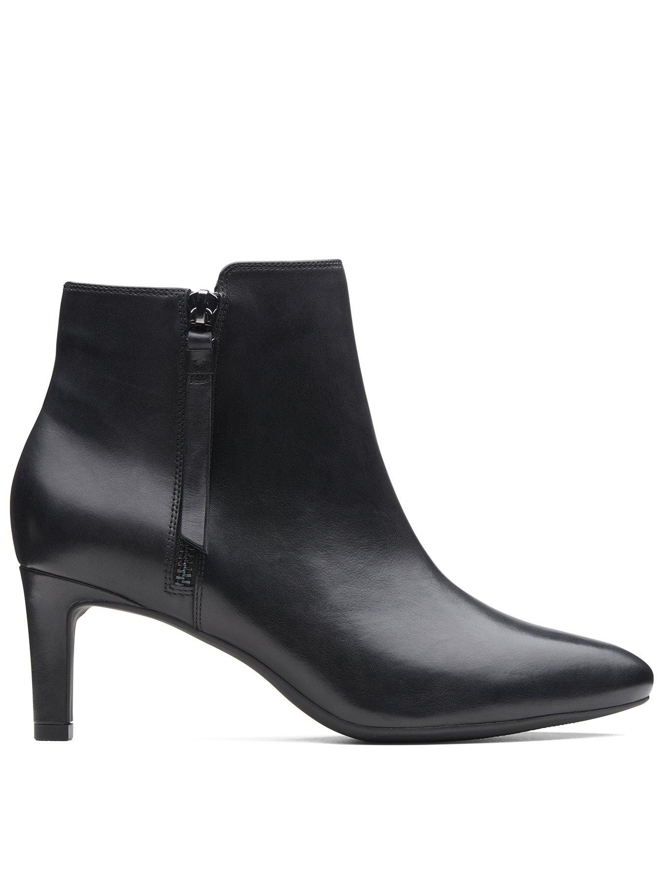 clarks wide fit black ankle boots